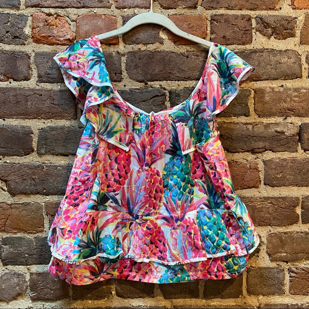 J.Crew Ruffle Top in Ratti Painted Pineapple - Picture 5 of 5